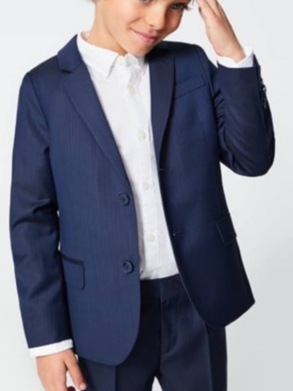 Zara Navy Tailored Fit Blazer